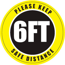 Ergomat Llc DSV-SIGN 144-SD-A Please Keep Safe Distance Sign, 12 Round, Vinyl Adhesive image.